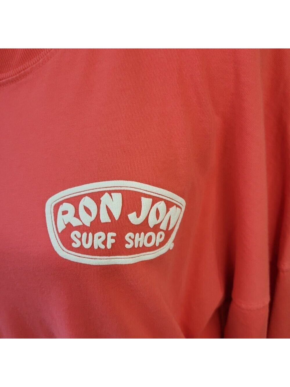 Ron Jon Surf Shop Heavy Weight Long Sleeve T-Shirt Coral Orange W/ Logo Size XS - Picture 9 of 16